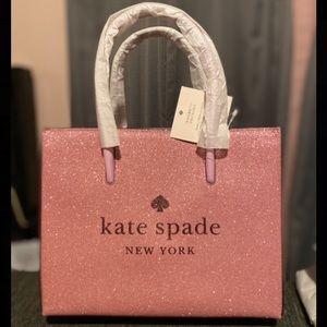 Kate Spade Trista Glitter Pink Bling Shopper 2 Way Tote Bag